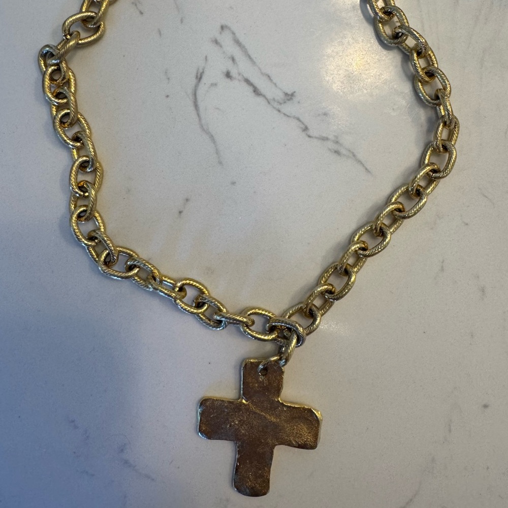 Susan Shaw Solid Cross Necklace